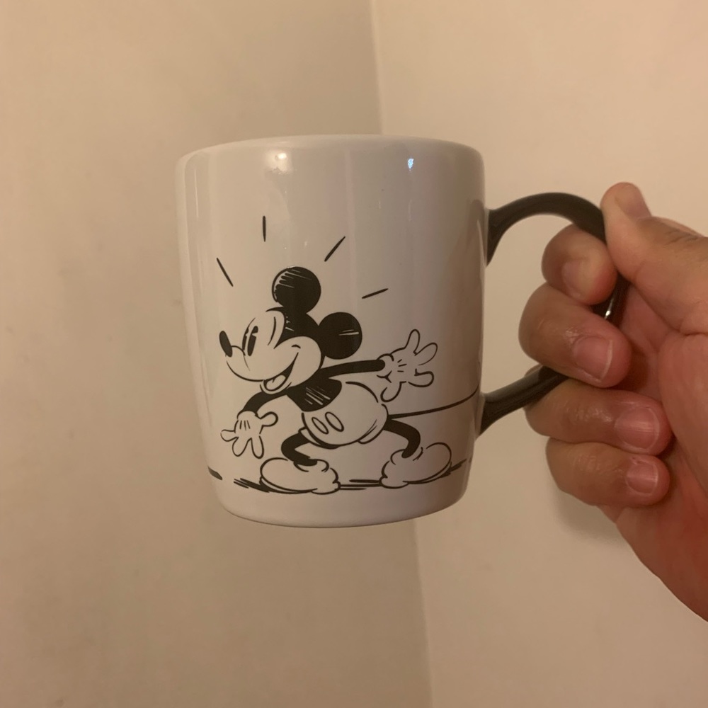 Disney Mickey Mouse black and white ceramic mug